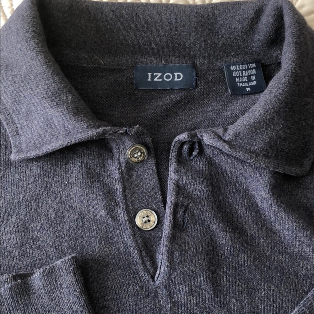 Izod Long Sleeve Collared Pullover